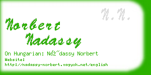 norbert nadassy business card